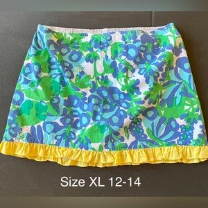 Lilly Pulitzer girls size XL 12-14 ruffle hem skort shorts